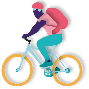 Illustration of person cycling