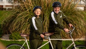 couple with tandem bike